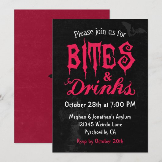 Bites en Drinken Kaart (Voorkant / Achterkant)