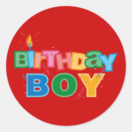 Bithday Boy Letters Sticker (Voorkant)