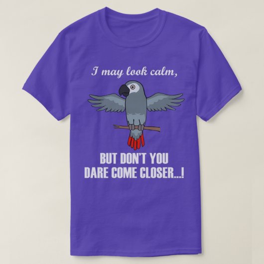 Biting African Gray Parrot Ironic Quote T-shirt (Design voorkant)