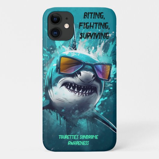 Biting Fighting Surviving Tourette's iPhone Case (Achterkant)