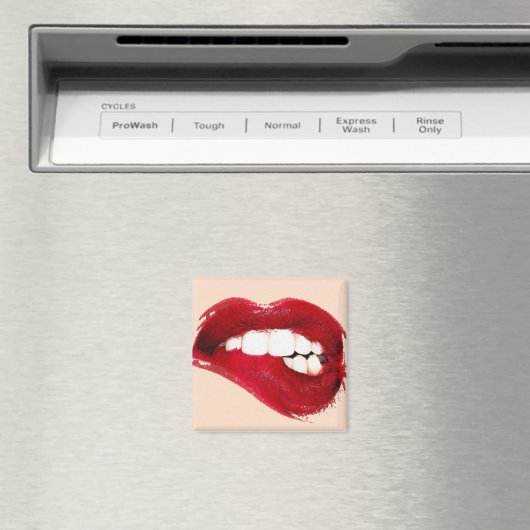 Biting Lip Fridge Magnet (Insitu (Vaatwasser))