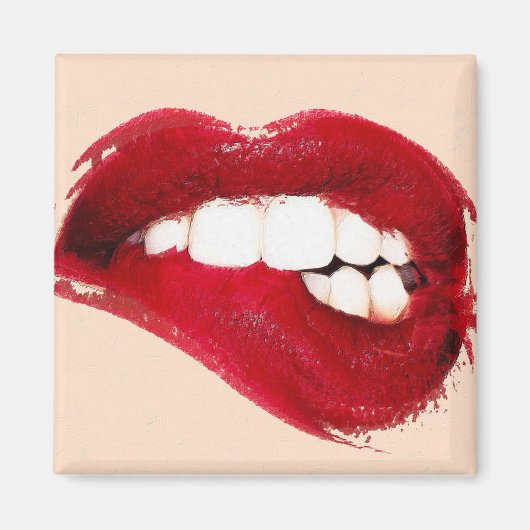 Biting Lip Fridge Magnet (Voorkant)
