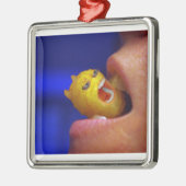 Biting Tater Tot Metalen Ornament (Links)