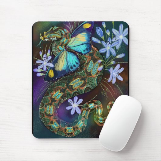 Bitis Nasicornis Butterfly Viper Art Muismat (Met muis)