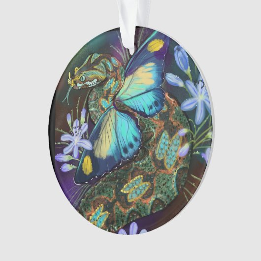 Bitis Nasicornis Butterfly Viper Art Ornament (voorkant)