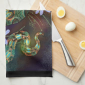 Bitis Nasicornis Butterfly Viper Art Theedoek (Quarter Fold)