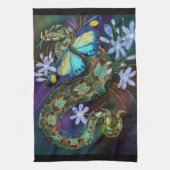 Bitis Nasicornis Butterfly Viper Art Theedoek (Verticaal)