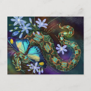 Bitis Nasicornis Butterfly Viper Briefkaart