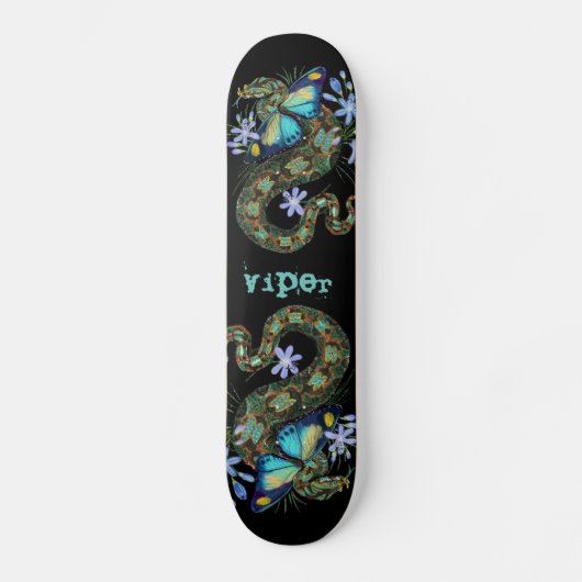 Bitis Nasicornis Butterfly Viper Persoonlijk Skateboard (Voorkant)