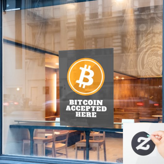 Bitmunt aanvaard hier - digitale cryptovaluta raamsticker (Cafe Raam)