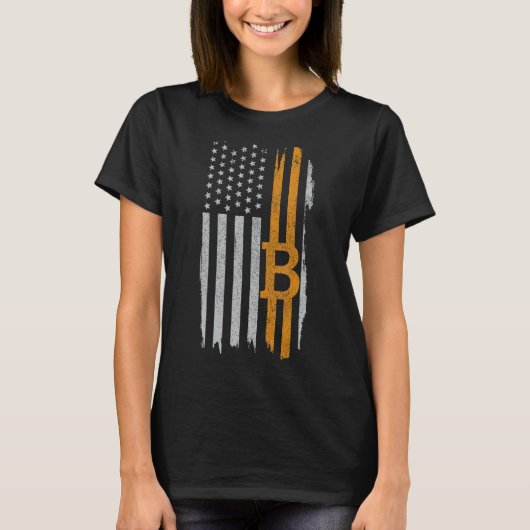 Bitmunt American Flag Patriotic Cryptocurrency Hoe T-shirt (Voorkant)