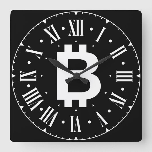 Bitmunt B Cool Roman Numeral Wall Clock Vierkante Klok (Voorkant)