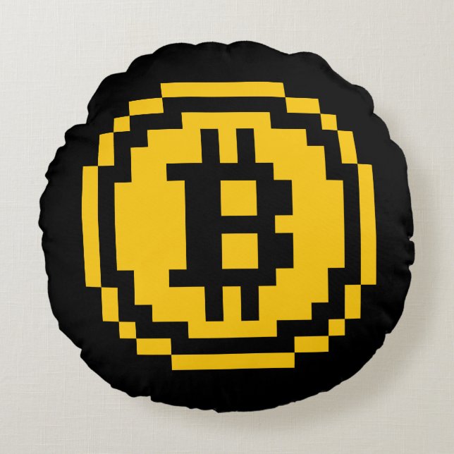 Bitmunt BTC 8-bits Logo | Rond Sierkussen Rond Kussen (Voorkant)