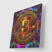 Bitmunt BTC Cryptocurrency Art Vierkante Klok (Hoek)