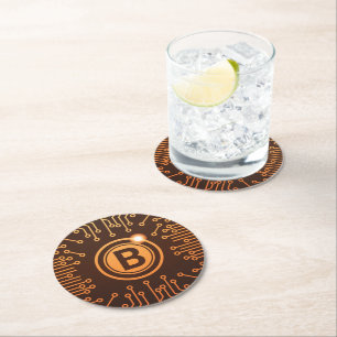 Bitmunt BTC Cryptocurrency Blockchain Ronde Kartonnen Onderzetter