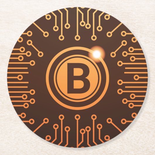 Bitmunt BTC Cryptocurrency Blockchain Ronde Kartonnen Onderzetter (Voorkant)