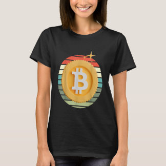 Bitmunt BTC Cryptocurrency Retro Sunset Inv T-shirt