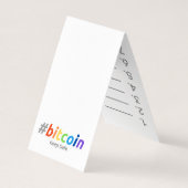 Bitmunt #BTC Rainbow Design Seed Card Mnemonic Visitekaartje (Achterkant)