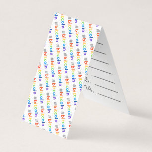 Bitmunt #BTC Rainbow Design Seed Card Mnemonic Visitekaartje