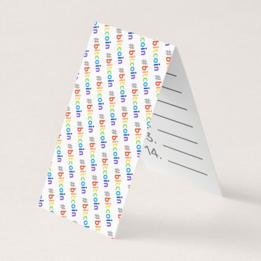 Bitmunt #BTC Rainbow Design Seed Card Mnemonic Visitekaartje (Voorkant)