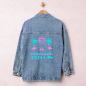 Bitmunt Crypto Retro 80s Flamingo Denim Jacket (Hangar)