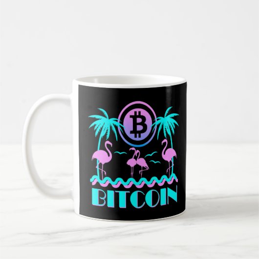 Bitmunt Crypto Retro 80s Flamingo Koffiemok (Links)