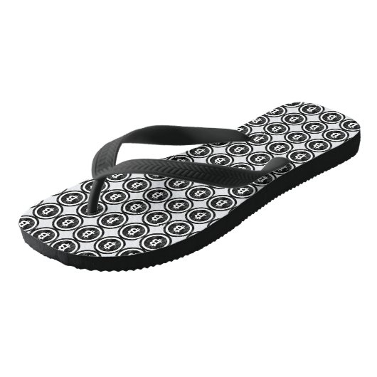 Bitmunt Distress Black Coin Logo Teenslippers (Schuin)