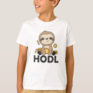 Bitmunt Faultier Coins houden digitale munt vast T-shirt