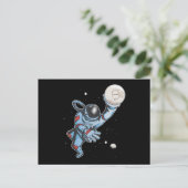 Bitmunt naar de maan Astronaut Briefkaart (Staand voorkant)