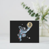 Bitmunt naar de maan Astronaut Briefkaart (Staand voorkant)
