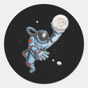 Bitmunt naar de maan Astronaut Ronde Sticker