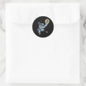 Bitmunt naar de maan Astronaut Ronde Sticker (Tas)