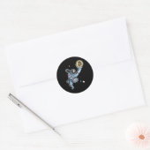 Bitmunt naar de maan Astronaut Ronde Sticker (Envelop)
