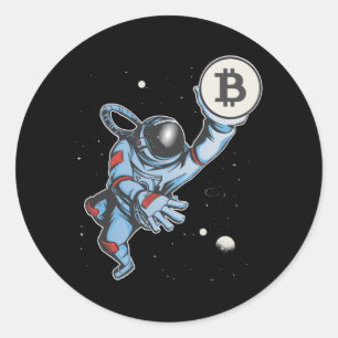 Bitmunt naar de maan Astronaut Ronde Sticker