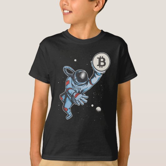 Bitmunt naar de maan Astronaut T-shirt (Voorkant)
