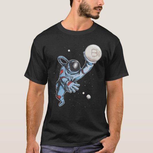 Bitmunt naar de maan Astronaut T-shirt (Voorkant)
