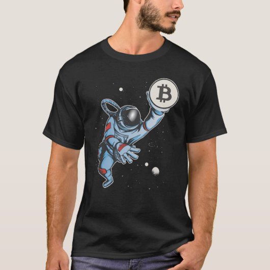 Bitmunt naar de maan Astronaut T-shirt (Voorkant)