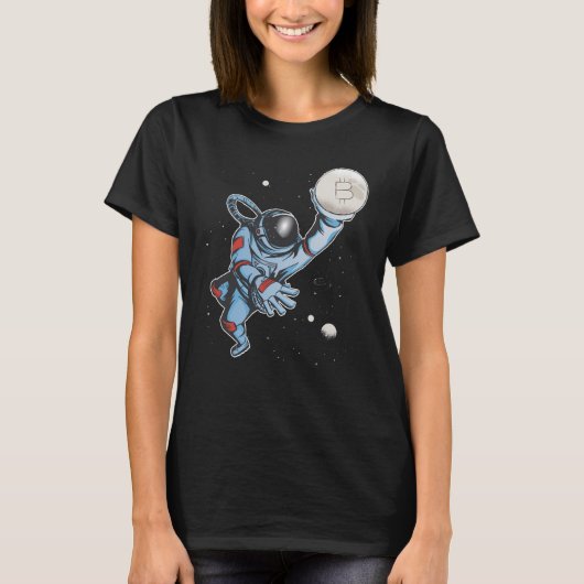 Bitmunt naar de maan Astronaut T-shirt (Voorkant)