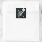 Bitmunt naar de maan Astronaut Vierkante Sticker (Tas)