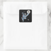 Bitmunt naar de maan Astronaut Vierkante Sticker (Tas)