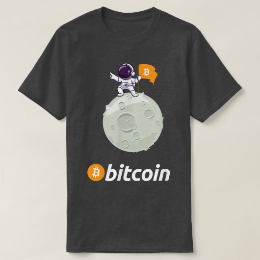Bitmunt naar de munteenheid BTC van de maan astron T-shirt (Design voorkant)