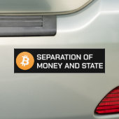 Bitmunt Scheiding van geld en staatshuisvesting Bumpersticker (Op auto)