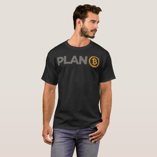 Bitmunten Plan B Cryptos HODLS BTC Cryptocurrency T-shirt (Voorkant volledig)