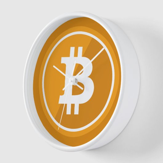 Bitmuntpictogram in oranje en wit - cryptovaluta (Hoek)