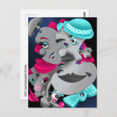 Bits and Pieces – Surrealistische Puzzel Gezichten Briefkaart (Voorkant / Achterkant)