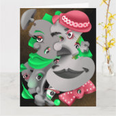 Bits and Pieces – Surrealistische Puzzel Gezichten Kaart (Gele Bloem)