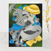 Bits and Pieces – Surrealistische Puzzel Gezichten Kaart (Gele Bloem)