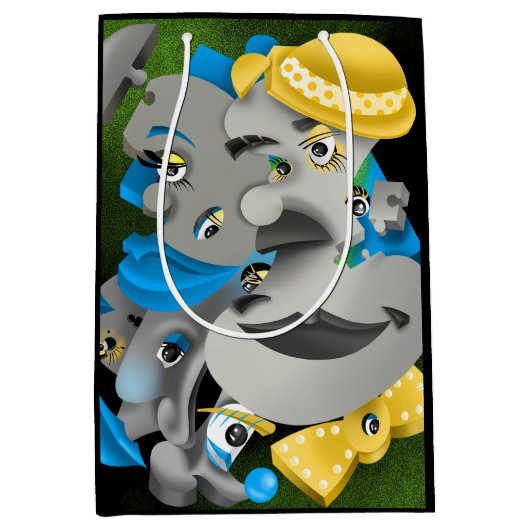Bits and Pieces – Surrealistische Puzzel Gezichten Medium Cadeauzakje (Voorkant)