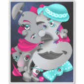 Bits and Pieces – Surrealistische Puzzel Gezichten Sticker (Voorkant)