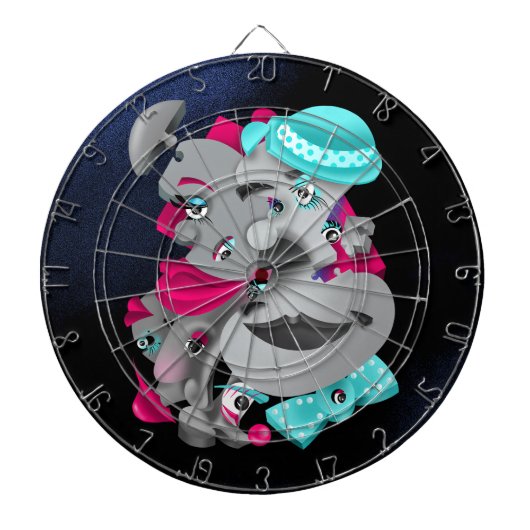 Bits and Pieces – Surrealistische puzzelgezichten  Dartbord (Voorkant)